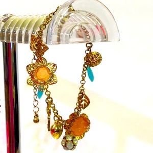 Colorful multiple charms bracelet EUC